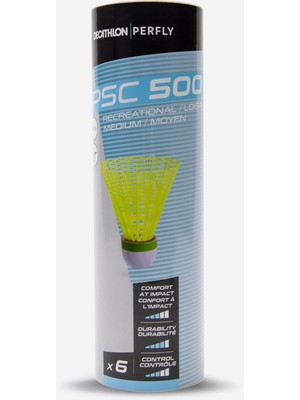 Badminton Topu - Orta Boy - 6'lı Paket - Sarı - Psc 500