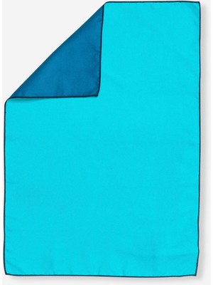 Çift Taraflı Mikrofiber Havlu - S Boy - Mavi / Yeşil - 39 x 55 cm