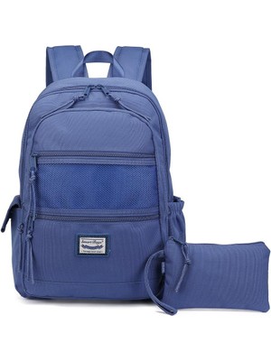 Smart Bags Sırt Çantası Okul Boyu Kalem Kutusu Hediyeli 3237 - Jeans Mavi