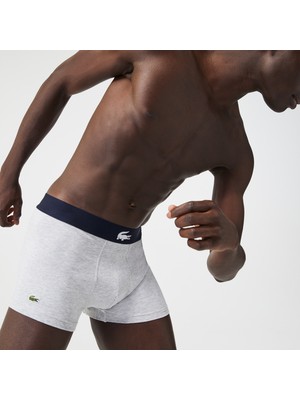 Lacoste Erkek Baskılı 3'lü Lacivert Boxer 5H1774 Bck
