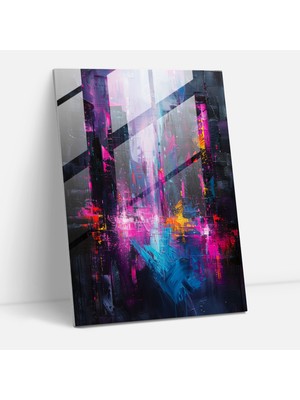 Painted Anarchy Neon Şehir Cam Duvar Sanatı Neon Işıklar, Çağdaş, 30X45