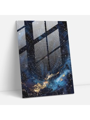 Painted Anarchy Yıldızlı Gece Cam Duvar Sanatı -  Uzay Teması, 30X45