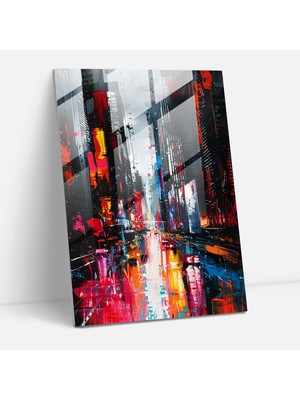Painted Anarchy Ashvin Harrison Cam Sanatı: Soyut Şehir Manzarası -  Modern Sanat, 30X45