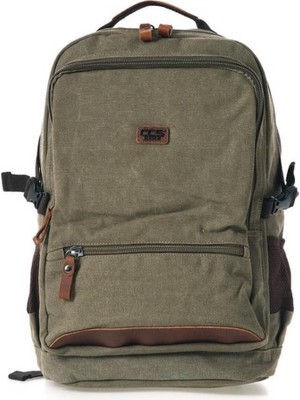 Çanta Yurdu Ççs London 51573 Laptop Kanvas Sırt Çantası Haki