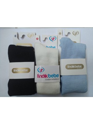 Fındık Bebe  Yenidoğan Külotlu Bebe Çorabı 3'lü Set