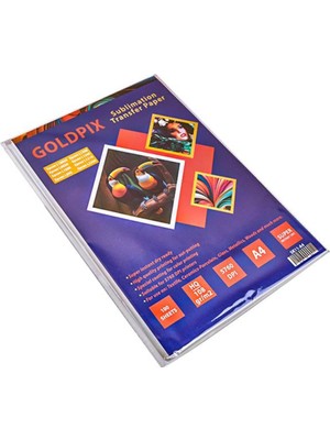 Goldpix A4 Süblimasyon Transfer Kağıdı 108 Gr Beyaz Hızlı Kuruyan 100 Yaprak Premium Kalite