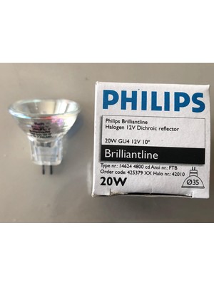 Philips 3 Adet 12V 20W Mr 11 Halojen Çanak Çap:35 mm