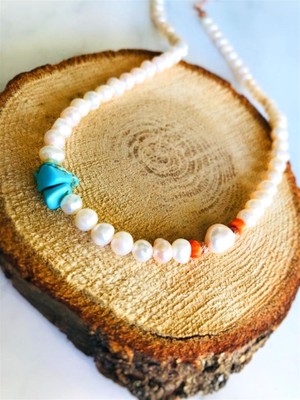 Birtekbana Firuze Taşlı Inci Kolye