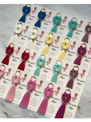 Macramelina El Örmesi Makrome Anahtarlık Düğün Kına Söz Sünnet Nişan Için Hediyelik