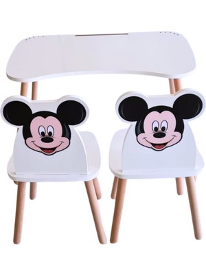 Çocuk Aktivite 1 Masa 2 Sandalye Takımı 4-12 Yaş Mickey Mouse