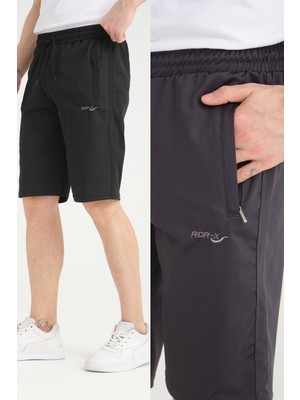 RDR-X Erkek Siyah - Füme Dalgıç Kumaş 2'li Şort Paketi