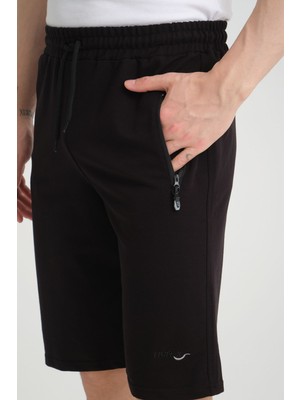 RDR-X Erkek Siyah Penye Kumaş Bermuda Şort