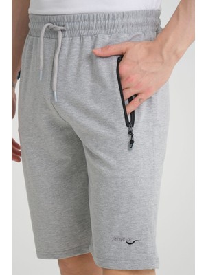 RDR-X Erkek Gri Penye Kumaş Bermuda Şort