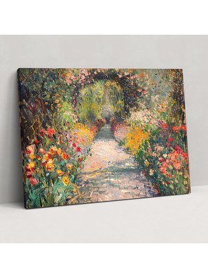 Painted Anarchy Claude Monet Bahçe Yolu Çiçek Duvar Dekorasyonu - Claude Monet, Kanvas Tablo, Kanvas Tablo, Duvar Dekorasyonu, 50X30