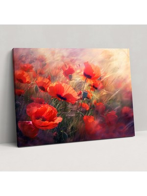 Painted Anarchy Haşhaş Tarlası Claude Monet Duvar Süslemesi - Claude Monet, Kanvas Tablo, Duvar Dekorasyonu, Ev Dekorasyonu, 50X30