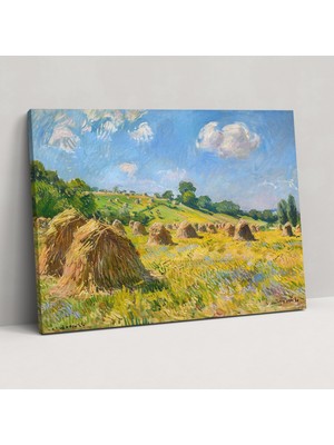 Painted Anarchy Claude Monet Buğday Yığınları Kanvas Tablo - Claude Monet, Ev Dekorasyonu, Buğday Yığınları, Duvar Sanatı, 50X30
