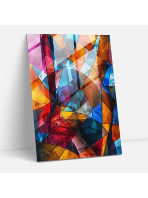 Painted Anarchy Kübizm Geometrik Cam Baskı - Kübizm, Kübizm, Duvar Süslemesi, Cam Duvar Sanatı, 30X45