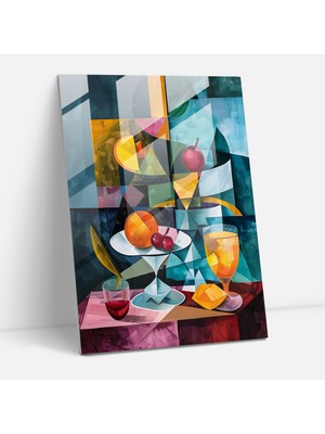 Painted Anarchy Kübizm Natürmort Cam Duvar Dekorasyonu - Kübizm, Cam Baskı, Kübizm, Duvar Süslemesi, 30X45