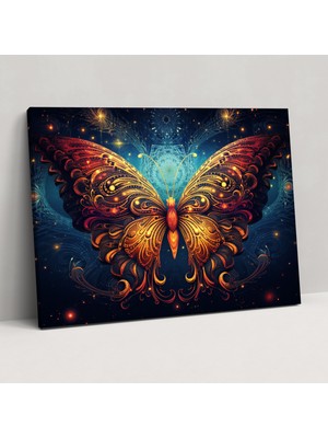 Painted Anarchy Kozmik Kelebek Kanvas Tablo - Kurutulmuş Kelebekler, Kanvas Tablo, Kanvas Tablo, 50X30