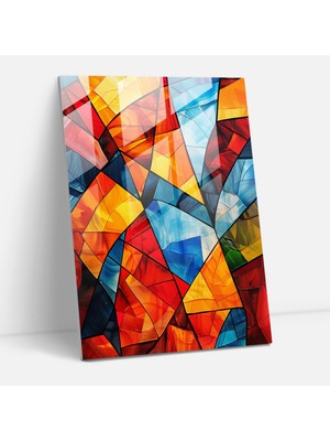 Painted Anarchy Kübizm Soyut Desenler Cam Sanatı - Kübizm, Kübizm, Modern Sanat, Ev Dekorasyonu, 30X45