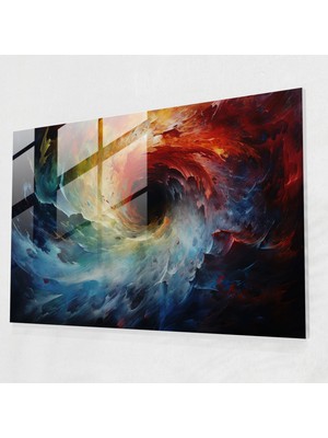 Painted Anarchy Kara Delik Cam Baskı - Toprak, Dönen Girdap, Hiperrealistik, Cam Duvar Sanatı, 45X30
