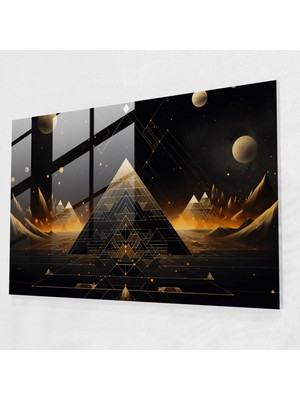 Painted Anarchy Geometrik Galaksi Cam Tablo - Toprak, Ev Dekorasyonu, Galaksi, Cam Sanatı, 45X30