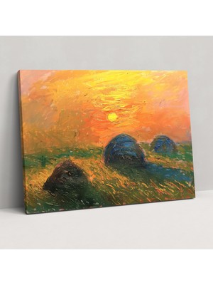 Painted Anarchy Altın Saat Saman Yığınları Kanvas Tablo - Claude Monet, Ev Dekorasyonu, Kanvas Tablo, Kanvas Tablo, 50X30