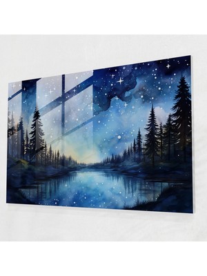 Painted Anarchy Yıldızlı Galaksi Cam Tablo - Toprak, Ev Dekorasyonu, Cam Baskı, Cam Tablo, 45X30