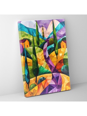 Painted Anarchy Kübizm Gerçeküstü Manzara Kanvas Tablo - Kübizm, Kübizm, Duvar Dekorasyonu, Kanvas Tablo, 30X50
