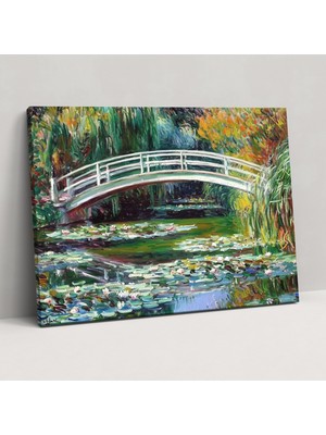 Painted Anarchy Nilüferler Göleti Üzerindeki Sakin Köprü Claude Monet Kanvas Tablo - Claude Monet, Duvar Sanatı, Duvar Dekorasyonu, Kanvas Tablo, 50X30