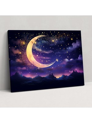 Painted Anarchy Gece Gökyüzü Galaksi Kanvas Tablo - Dünya, Gece Gökyüzü Galaksi Illüstrasyon, Galaksi, Duvar Sanatı, 50X30