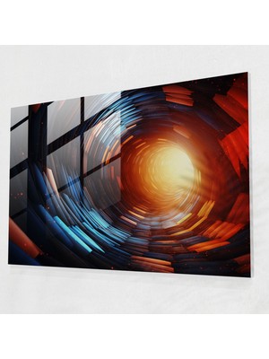 Painted Anarchy Bozulmuş Uzay-Zaman Cam Baskı - Dünya, Kara Delik, Cam Sanatı, Ince Renk Paleti, 45X30