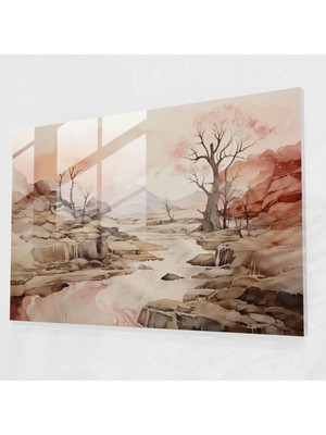 Painted Anarchy Dünya Cam Baskı - Huzurlu Manzara - Toprak, Modern Sanat, Cam Baskı, Yumuşak Pastel Tonlar, 45X30