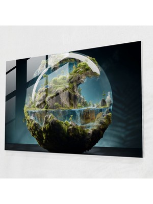 Painted Anarchy Gerçekçi Dünya 3D Cam Baskı - Dünya, Gerçekçi 3D Rendering, Gerçekçi Temsil, Dünya, 45X30