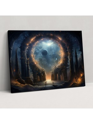 Painted Anarchy Göksel Kara Delik Kanvas Tablo Tablo - Toprak, Ev Dekorasyonu, Büyüleyici Göksel Dünya, Kara Delik, 50X30