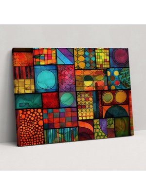 Painted Anarchy Geometrik Soyut Sanat Duvar Tablosu - Soyut Sanat, Kanvas Tablo, Ev Dekorasyonu, Duvar Dekorasyonu, 50X30