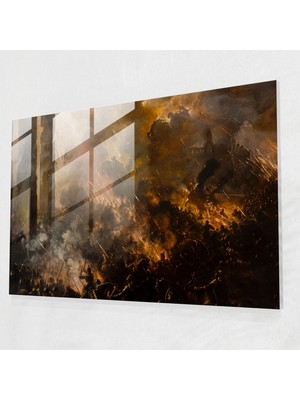 Painted Anarchy Barok Tarzı Resim Duvar Dekorasyonu - Barok, Cam Baskı, Cam Sanatı, Modern Sanat, 45X30