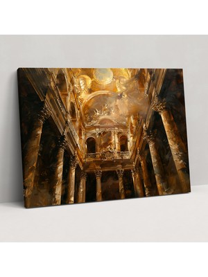 Painted Anarchy Katedral Mimarisi Kanvas Tablo - Barok, Kanvas Tablo, Barok Tarzı Tablo, Ev Dekorasyonu, 50X30