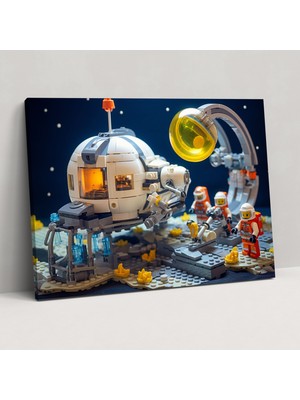 Painted Anarchy LEGO Space Exploration Glass Wall Art - Lego, Futuristic Spacecraft, Distant Galaxies, Astronauts, 45X30