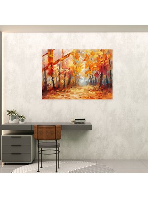 Painted Anarchy Leonid Afremov Modern Art - Whimsical Autumn Forest Scene - Leonid Afremov, Glass Print, Glass Wall Art, Leonid Afremov, 35X25