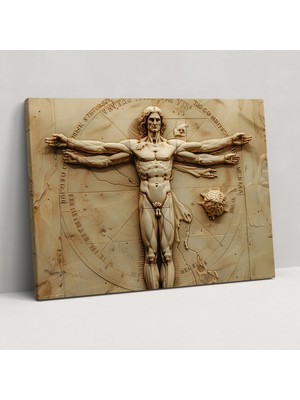 Painted Anarchy Leonardo Da Vinci Vitruvian Man Wall Decoration - Leonardo Da Vinci, Canvas, Home Decoration, Wall Decoration, 50X30