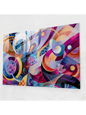 Painted Anarchy Soyut Sanat Cam Baskı - Soyut Sanat, Geometrik Şekiller, Ev Dekorasyonu, Cam Duvar Sanatı, 45X30