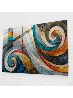 Painted Anarchy Dönen Soyut Sanat Cam Duvar Sanatı - Soyut Sanat, Duvar Dekorasyonu, Cam Duvar Sanatı, Cam Sanatı, 45X30