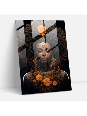 Painted Anarchy Afro Güzellik Cam Baskı - Afro, Duvar Süslemesi, Karmaşık Örgüler, Afro Dokulu Saçlar, 50X70