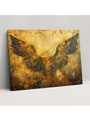Painted Anarchy Altın Melek Kanatları Kanvas Tablo - Barok, Duvar Sanatı, Barok Tarzı Tablo, Melek Kanatları, 50X30