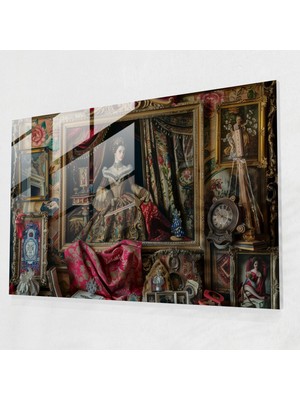 Painted Anarchy Regal Kraliçe Cam Duvar Sanatı - Barok, Cam Duvar Sanatı, Ev Dekorasyonu, Barok Tarzı Tablo, 45X30