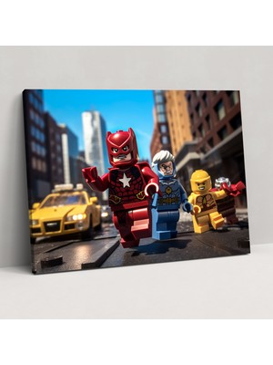 Painted Anarchy LEGO Superhero Glass Wall Art - Lego, Dynamic Action Poses, Glass Art, Heroism, 45X30