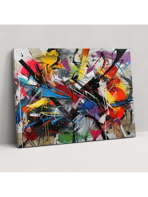 Painted Anarchy Enerjik Soyut Sanat Duvar Dekorasyonu - Soyut Sanat, Duvar Dekorasyonu, Soyut Sanat, Ev Dekorasyonu, 50X30