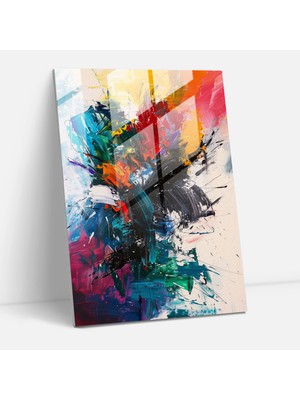 Soyut Kaos Cam Baskı - Aksiyon Tablo, Duvar Dekorasyonu, Cam Baskı, Aksiyon Tablo, 30X45