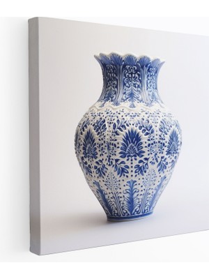 Painted Anarchy Asya Duvar Dekorasyonu - Mavi ve Beyaz Seramik Vazo Kanvas Tablo - Asya, Ev Dekorasyonu, Mavi ve Beyaz Desenler, Kanvas Tablo, 30X30